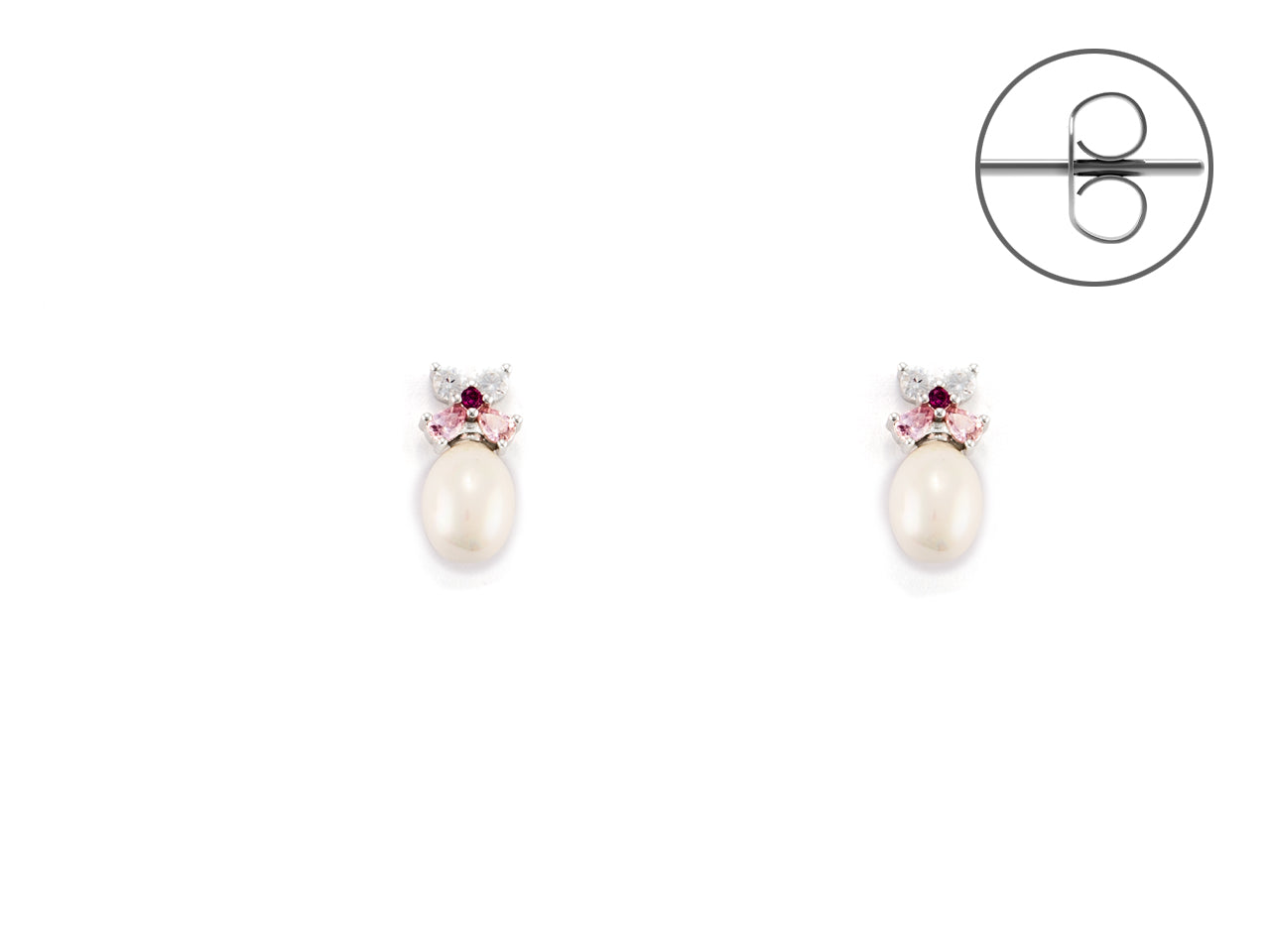 Orecchini Donna Argento 925 4US Cesare Paciotti perla e Zirconi 4UOR6106W